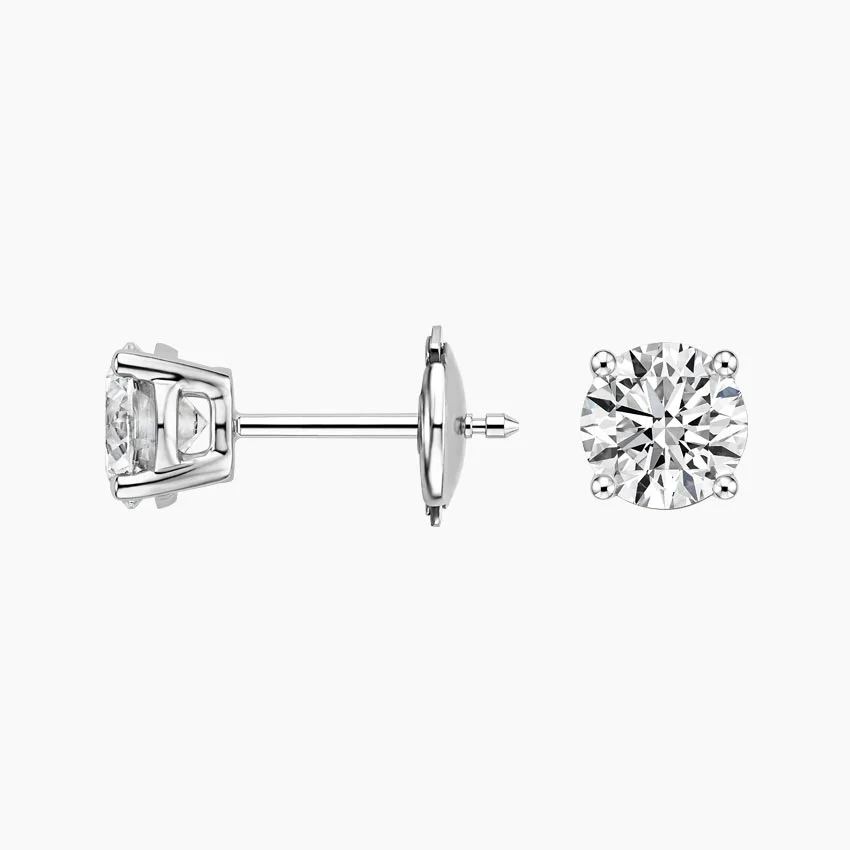 Round Diamond Stud Earrings