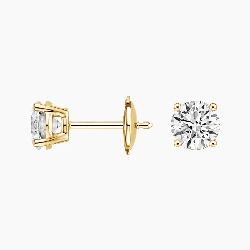 Round Diamond Stud Earrings