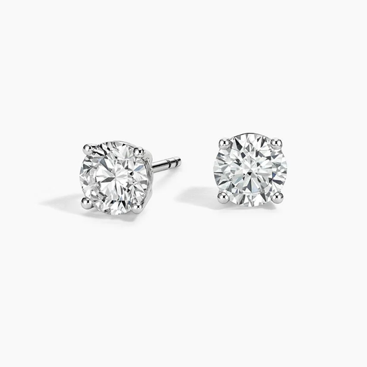 Round Diamond Stud Earrings